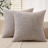 MIULEE Burlap Linen Christmas Throw Pillow Covers 18×18 Inch Set of 2 Dark Green Decorative Pillows Modern Farmhouse Cushion Covers for Outdoor Couch Sofa Bedroom Livingroom Home Decor(Khaki)
