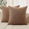 MIULEE Burlap Linen Christmas Throw Pillow Covers 18×18 Inch Set of 2 Dark Green Decorative Pillows Modern Farmhouse Cushion Covers for Outdoor Couch Sofa Bedroom Livingroom Home Decor(Brown)