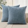 MIULEE Burlap Linen Christmas Throw Pillow Covers 18×18 Inch Set of 2 Dark Green Decorative Pillows Modern Farmhouse Cushion Covers for Outdoor Couch Sofa Bedroom Livingroom Home Decor(Blue)