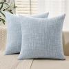 MIULEE Burlap Linen Christmas Throw Pillow Covers 18×18 Inch Set of 2 Dark Green Decorative Pillows Modern Farmhouse Cushion Covers for Outdoor Couch Sofa Bedroom Livingroom Home Decor(Light Blue)