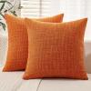 MIULEE Burlap Linen Christmas Throw Pillow Covers 18×18 Inch Set of 2 Dark Green Decorative Pillows Modern Farmhouse Cushion Covers for Outdoor Couch Sofa Bedroom Livingroom Home Decor(Orange)