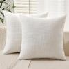 MIULEE Burlap Linen Christmas Throw Pillow Covers 18×18 Inch Set of 2 Dark Green Decorative Pillows Modern Farmhouse Cushion Covers for Outdoor Couch Sofa Bedroom Livingroom Home Decor(Pure White)