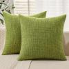 MIULEE Burlap Linen Christmas Throw Pillow Covers 18×18 Inch Set of 2 Dark Green Decorative Pillows Modern Farmhouse Cushion Covers for Outdoor Couch Sofa Bedroom Livingroom Home Decor(Green)
