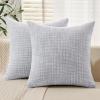 MIULEE Burlap Linen Christmas Throw Pillow Covers 18×18 Inch Set of 2 Dark Green Decorative Pillows Modern Farmhouse Cushion Covers for Outdoor Couch Sofa Bedroom Livingroom Home Decor(Blue Grey)