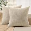 MIULEE Burlap Linen Christmas Throw Pillow Covers 18×18 Inch Set of 2 Dark Green Decorative Pillows Modern Farmhouse Cushion Covers for Outdoor Couch Sofa Bedroom Livingroom Home Decor(Beige)