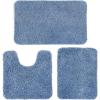 MIULEE Burnt Orange Bathroom Rugs Sets 3 Piece Including U Shaped Toilet Rug – Soft Absorbent Bath Mats Set with Non Slip Rubber Backside, Machine Washable – 20″x30″+16″x24″+U 20″x24″(Blue)