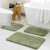 MIULEE Burnt Orange Bathroom Rugs Sets 3 Piece Including U Shaped Toilet Rug – Soft Absorbent Bath Mats Set with Non Slip Rubber Backside, Machine Washable – 20″x30″+16″x24″+U 20″x24″(Sage)