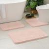 MIULEE Burnt Orange Bathroom Rugs Sets 3 Piece Including U Shaped Toilet Rug – Soft Absorbent Bath Mats Set with Non Slip Rubber Backside, Machine Washable – 20″x30″+16″x24″+U 20″x24″(Blush)