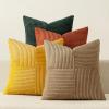 MIULEE Burnt Orange Decorative Throw Pillow Covers 18×18 Inch Set of 4 Boho Color-Clash Cushion Covers Modern Farmhouse Pillow Cases Corduroy Striped Decor for Couch Sofa Bed(Terracotta,Rust)(Green Rust)