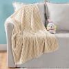 imageMIULEE Burnt Orange Fleece Blanket Durable Plush Fuzzy Extra Soft Warm Cozy Striped Flannel Fall Throw Blanket for Couch Sofa Bed 30quotx40quotBeige