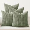 MIULEE Burnt Orange Throw Pillow Covers Soft Couch Decorative Set of 4 Boho Striped Cushion Covers Corduroy Pillowcase Farmhouse Home Decor for Couch Bed Sofa Living Room 18×18 Inch Yellow Orange(Sage Green)