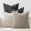 MIULEE Burnt Orange Throw Pillow Covers Soft Couch Decorative Set of 4 Boho Striped Cushion Covers Corduroy Pillowcase Farmhouse Home Decor for Couch Bed Sofa Living Room 18×18 Inch Yellow Orange(Grey)
