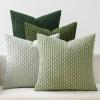 MIULEE Burnt Orange Throw Pillow Covers Soft Couch Decorative Set of 4 Boho Striped Cushion Covers Corduroy Pillowcase Farmhouse Home Decor for Couch Bed Sofa Living Room 18×18 Inch Yellow Orange(Forest Green)