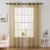 MIULEE Christmas 2 Panels Solid Color Red Sheer Curtains 84 Inch Length Set Elegant Grommet Light Filtering Window Voile Panels/Drapes/Treatment for Bedroom Living Room W54 x L84 Inch, Haute Red(Dark Gold)