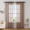 MIULEE Christmas 2 Panels Solid Color Red Sheer Curtains 84 Inch Length Set Elegant Grommet Light Filtering Window Voile Panels/Drapes/Treatment for Bedroom Living Room W54 x L84 Inch, Haute Red(Chocolate)
