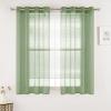 MIULEE Christmas 2 Panels Solid Color Red Sheer Curtains 84 Inch Length Set Elegant Grommet Light Filtering Window Voile Panels/Drapes/Treatment for Bedroom Living Room W54 x L84 Inch, Haute Red(Sage)