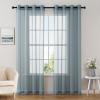 MIULEE Christmas 2 Panels Solid Color Red Sheer Curtains 84 Inch Length Set Elegant Grommet Light Filtering Window Voile Panels/Drapes/Treatment for Bedroom Living Room W54 x L84 Inch, Haute Red(Dusty Blue)