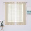 MIULEE Christmas 2 Panels Solid Color Red Sheer Curtains 84 Inch Length Set Elegant Grommet Light Filtering Window Voile Panels/Drapes/Treatment for Bedroom Living Room W54 x L84 Inch, Haute Red(Beige)