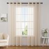 MIULEE Christmas 2 Panels Solid Color Red Sheer Curtains 84 Inch Length Set Elegant Grommet Light Filtering Window Voile Panels/Drapes/Treatment for Bedroom Living Room W54 x L84 Inch, Haute Red(Cream)
