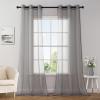MIULEE Christmas 2 Panels Solid Color Red Sheer Curtains 84 Inch Length Set Elegant Grommet Light Filtering Window Voile Panels/Drapes/Treatment for Bedroom Living Room W54 x L84 Inch, Haute Red(Grey)