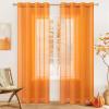 MIULEE Christmas 2 Panels Solid Color Red Sheer Curtains 84 Inch Length Set Elegant Grommet Light Filtering Window Voile Panels/Drapes/Treatment for Bedroom Living Room W54 x L84 Inch, Haute Red(Orange)