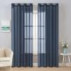 MIULEE Christmas 2 Panels Solid Color Red Sheer Curtains 84 Inch Length Set Elegant Grommet Light Filtering Window Voile Panels/Drapes/Treatment for Bedroom Living Room W54 x L84 Inch, Haute Red(Navy Blue)