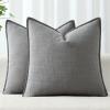 MIULEE Christmas Decorative Pillow Covers 20×20, 2 Pack Boho Farmhouse Neutral Throw Pillows for Couch, Thick Textured Modern Linen Cushion Cases Sofa Bed Living Room Home Decor, Dark Green(Grey)