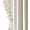 MIULEE Christmas Emerald Green Pom Pom Velvet Curtains for Bedroom/Living Room Darkening Thermal Insulating 84 Inches Long Blackout Curtain with Rod Pocket for Girls Room/Nursery/Home Theater Set of 2(Ivory)