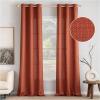 MIULEE Christmas Hunter Green Faux Linen Textured Curtains 84 Inch Length 2 Panels Set for Living Room Bedroom Farmhouse Burlap Weave Semi Sheer Grommet Top Light Filtering Window Drapes, W37xL84(Terracotta)
