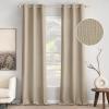 MIULEE Christmas Hunter Green Faux Linen Textured Curtains 84 Inch Length 2 Panels Set for Living Room Bedroom Farmhouse Burlap Weave Semi Sheer Grommet Top Light Filtering Window Drapes, W37xL84(Taupe)