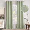 MIULEE Christmas Hunter Green Faux Linen Textured Curtains 84 Inch Length 2 Panels Set for Living Room Bedroom Farmhouse Burlap Weave Semi Sheer Grommet Top Light Filtering Window Drapes, W37xL84(Sage Green)