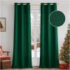 MIULEE Christmas Hunter Green Faux Linen Textured Curtains 84 Inch Length 2 Panels Set for Living Room Bedroom Farmhouse Burlap Weave Semi Sheer Grommet Top Light Filtering Window Drapes, W37xL84(Hunter Green)