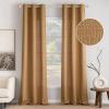 MIULEE Christmas Hunter Green Faux Linen Textured Curtains 84 Inch Length 2 Panels Set for Living Room Bedroom Farmhouse Burlap Weave Semi Sheer Grommet Top Light Filtering Window Drapes, W37xL84(Brown)