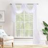 MIULEE Christmas Luxury Window Scarf Sheer Voile Elegant Topper Long Window Valance Solid Window Treatment Swags Drapes for Window Ceremony Wedding Canopy Bed 54″ x 216″ Maroon Red 1 Piece(White)