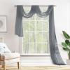 MIULEE Christmas Luxury Window Scarf Sheer Voile Elegant Topper Long Window Valance Solid Window Treatment Swags Drapes for Window Ceremony Wedding Canopy Bed 54″ x 216″ Maroon Red 1 Piece(Dark Grey)