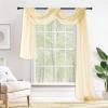 MIULEE Christmas Luxury Window Scarf Sheer Voile Elegant Topper Long Window Valance Solid Window Treatment Swags Drapes for Window Ceremony Wedding Canopy Bed 54″ x 216″ Maroon Red 1 Piece(Cream Beige)