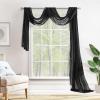 MIULEE Christmas Luxury Window Scarf Sheer Voile Elegant Topper Long Window Valance Solid Window Treatment Swags Drapes for Window Ceremony Wedding Canopy Bed 54″ x 216″ Maroon Red 1 Piece(Black)