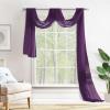 MIULEE Christmas Luxury Window Scarf Sheer Voile Elegant Topper Long Window Valance Solid Window Treatment Swags Drapes for Window Ceremony Wedding Canopy Bed 54″ x 216″ Maroon Red 1 Piece(Plum Purple)