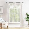 MIULEE Christmas Luxury Window Scarf Sheer Voile Elegant Topper Long Window Valance Solid Window Treatment Swags Drapes for Window Ceremony Wedding Canopy Bed 54″ x 216″ Maroon Red 1 Piece(Ivory)