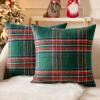 MIULEE Christmas Plaid Decorative Throw Pillow Covers Set of 2 Scottish Tartan Vintage Farmhouse Winter Cuhion Case Pillow Covers for Couch livingroom Sofa Bed Porch Home Decor 18x18inch Red(Green)