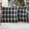 MIULEE Christmas Set of 2 Scottish Tartan Plaid Throw Pillow Covers Farmhouse Classic Decorative Outdoor Square Cushion Cases for Decor Sofa Couch 18×18 Inch, Green(Green and White)