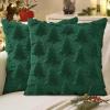 MIULEE Christmas Throw Pillow Covers Dark Green Christmas Decorations Set of 2 Xmas Tree 18×18 Pillow Covers Soft Plush Faux Wool Pillowcases Holiday Festivals Winter Home Decor Sofa Couch Bed Porch(Dark Green)