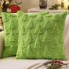 MIULEE Christmas Throw Pillow Covers Dark Green Christmas Decorations Set of 2 Xmas Tree 18×18 Pillow Covers Soft Plush Faux Wool Pillowcases Holiday Festivals Winter Home Decor Sofa Couch Bed Porch(Green)