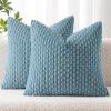 MIULEE Christmas Throw Pillow Covers Soft Corduroy Decorative Set of 2 Boho Striped Pillow Covers Pillowcases Farmhouse Home Decor for Couch Bed Sofa Living Room 18×18 Inch Pure White(Blue Grey)