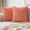 MIULEE Christmas Throw Pillow Covers Soft Corduroy Decorative Set of 2 Boho Striped Pillow Covers Pillowcases Farmhouse Home Decor for Couch Bed Sofa Living Room 18×18 Inch Pure White(Coral Red)