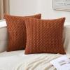 MIULEE Christmas Throw Pillow Covers Soft Corduroy Decorative Set of 2 Boho Striped Pillow Covers Pillowcases Farmhouse Home Decor for Couch Bed Sofa Living Room 18×18 Inch Pure White(Burnt)