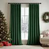 MIULEE Christmas Velvet Curtains 96 Inches Long 2 Panels Set for Bedroom, Pinch Pleat Back Tab Thermal Insulated Living Room Darkening Drapes Pleated Blackout Floor to Ceiling Curtain with Hooks, Red(Emerald Green)