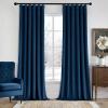 MIULEE Christmas Velvet Curtains 96 Inches Long 2 Panels Set for Bedroom, Pinch Pleat Back Tab Thermal Insulated Living Room Darkening Drapes Pleated Blackout Floor to Ceiling Curtain with Hooks, Red(Navy Blue)