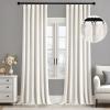 MIULEE Christmas Velvet Curtains 96 Inches Long 2 Panels Set for Bedroom, Pinch Pleat Back Tab Thermal Insulated Living Room Darkening Drapes Pleated Blackout Floor to Ceiling Curtain with Hooks, Red(Ivory)