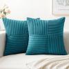 MIULEE Christmas White Corduroy Pillow Covers Pack of 2 Boho Decorative Spliced Throw Pillow Covers Soft Couch Pillowcases Cross Patchwork Textured Cushion Covers for Living Room Bed Sofa 18×18 inch(Teal)